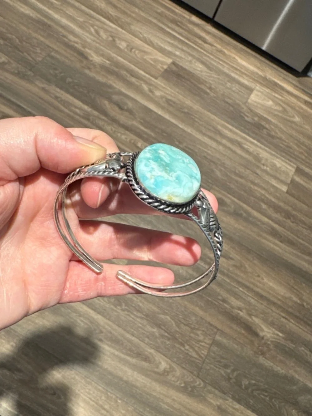 Turquoise honeybee cuff bracelet